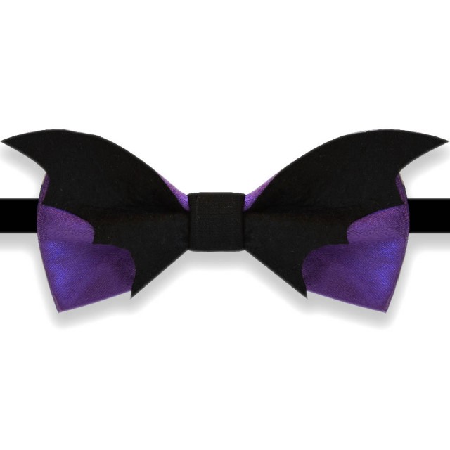  Papion Halloween, violet si negru, model Aripi de liliac